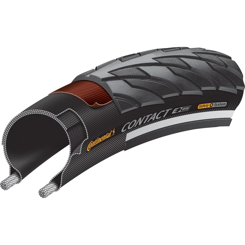 Continental Contact Wire Bead Tire - 26x1.75 Inches - Black 4 Continental Contact Wire Bead Tire - 26x1.75 Inches - Black - Image 2