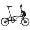 Brompton Electric C Line Explore - 6-Speed - High Bar - Extended Seatpost - 16" Electric Folding Bike - 2023 - Matt Black -E-Bike World Shop electric c line explore 6 speed high bar extended seatpost 1 1451964