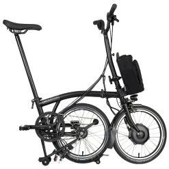 Brompton Electric C Line Explore - 6-Speed - High Bar - Extended Seatpost - 16" Electric Folding Bike - 2023 - Matt Black -E-Bike World Shop electric c line explore 6 speed high bar extended seatpost 3 1451966
