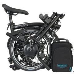 Brompton Electric C Line Explore - 6-Speed - High Bar - Telescopic Seatpost - 16" Electric Folding Bike - 2023 - Matt Black -E-Bike World Shop electric c line explore 6 speed high bar extended seatpost 4 1451967 2