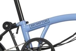 Brompton Electric C Line Explore - 6-Speed - Mid Bar - Standard Seatpost - 16" Electric Folding Bike - 2023 - Cloud Blue -E-Bike World Shop electric c line explore 6 speed high bar extended seatpost cloud blue 6 1452449 2