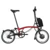 Brompton Electric C Line Explore - 6-Speed - High Bar - Extended Seatpost - 16" Electric Folding Bike - 2023 - House Red Matt -E-Bike World Shop electric c line explore 6 speed high bar extended seatpost house red 1 1452398
