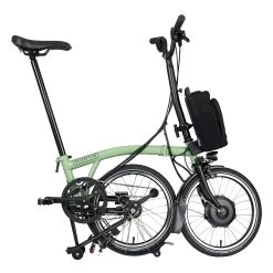 Brompton Electric C Line Explore - 6-Speed - High Bar - Extended Seatpost - 16" Electric Folding Bike - 2023 - Matcha Green -E-Bike World Shop electric c line explore 6 speed high bar extended seatpost matcha green 3 1452231 1