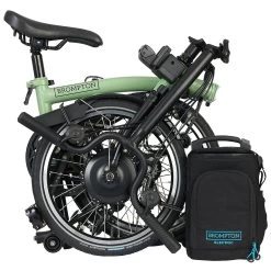 Brompton Electric C Line Explore - 6-Speed - Mid Bar - Standard Seatpost - 16" Electric Folding Bike - 2023 - Matcha Green -E-Bike World Shop electric c line explore 6 speed high bar extended seatpost matcha green 4 1452232 1