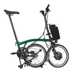 Brompton Electric C Line Explore - 6-Speed - High Bar - Extended Seatpost - 16" Electric Folding Bike - 2023 - Racing Green -E-Bike World Shop electric c line explore 6 speed high bar extended seatpost racing green 3 1452369 1