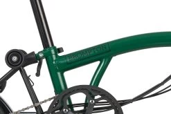 Brompton Electric C Line Explore - 6-Speed - High Bar - Telescopic Seatpost - 16" Electric Folding Bike - 2023 - Racing Green -E-Bike World Shop electric c line explore 6 speed high bar extended seatpost racing green 6 1452372