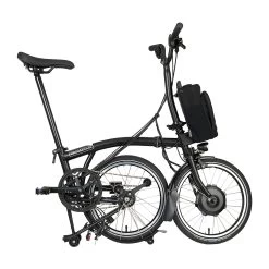 Brompton Electric C Line Explore - 6-Speed - Mid Bar - Standard Seatpost - 16" Electric Folding Bike - 2023 - Matt Black -E-Bike World Shop electric c line explore 6 speed mid bar standart seatpost black 3 1452632