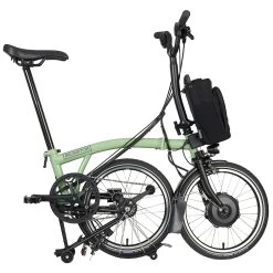Brompton Electric C Line Explore - 6-Speed - Mid Bar - Standard Seatpost - 16" Electric Folding Bike - 2023 - Matcha Green -E-Bike World Shop electric c line explore 6 speed mid bar standart seatpost matcha green 3 1452808