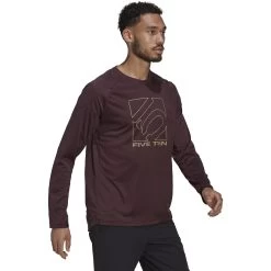 Five Ten Long Sleeve Jersey - Shadow Maroon -E-Bike World Shop five ten hd2250 long sleeve jersey shadow maroon 04 1349302