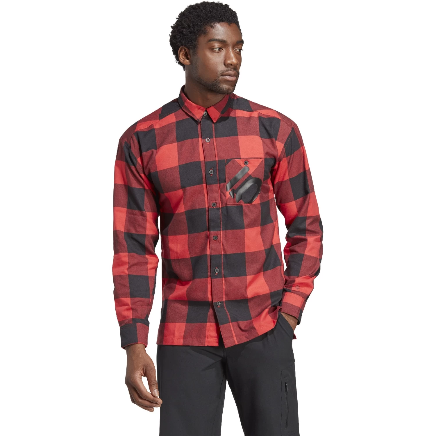 Five Ten Brand Of The Brave Flannel Long Sleeve Top - Red / Black 7 Five Ten Brand Of The Brave Flannel Long Sleeve Top - Red / Black - Image 5