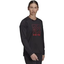 Five Ten Women's Long Sleeve Jersey - Black -E-Bike World Shop five ten hg1299 long sleeve womens jersey black 04 1422462