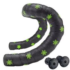 Supacaz Super Sticky Kush Galaxy Bar Tape -E-Bike World Shop galaxy neon yellow black plugs 1015136