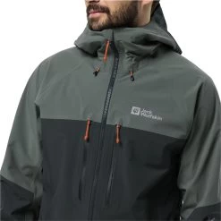 Jack Wolfskin Morobbia 3L Jacket - Black Olive -E-Bike World Shop jack wolfskin morobbia 3l jacket black olive 7 1523160
