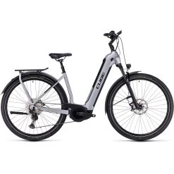 CUBE KATHMANDU HYBRID SLX 750 - Easy Entry Electric Touring Bike - 2023 - Polarsilver / Black