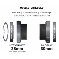 Praxis Works Bearing Set For Bottom Bracket - M30 - Ceramic -E-Bike World Shop praxis works m30 bearing ceramic overview 1433729