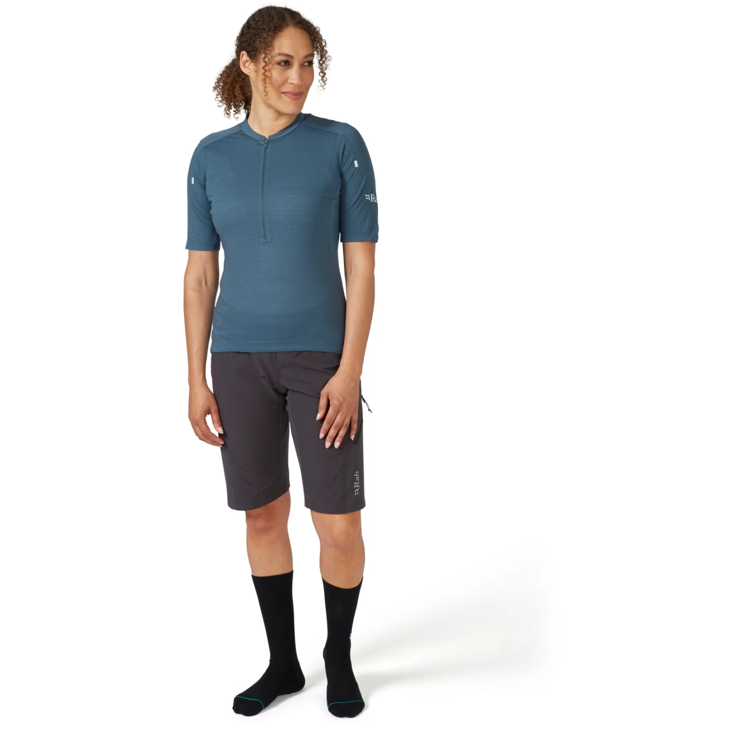 Rab Cindercrino Zip Women's Tee - Orion Blue 7 Rab Cindercrino Zip Women's Tee - Orion Blue - Image 5