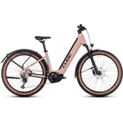 CUBE REACTION HYBRID Pro 750 Allroad - 27.5" Easy Entry Electric Mountain Bike - 2023 - Blushrose / Silver