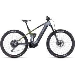CUBE STEREO HYBRID 140 HPC TM 750 - Carbon Electric Mountainbike - 2023 - Flashgrey / Olive A00
