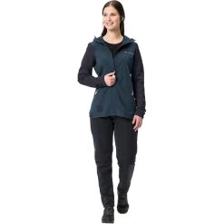 Vaude Women's Tremalzo Hooded Jacket - Dark Sea -E-Bike World Shop vaude womens tremalzo hooded jacket dark sea 3 1292563