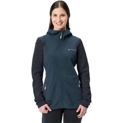 Vaude Women's Tremalzo Hooded Jacket - Dark Sea -E-Bike World Shop vaude womens tremalzo hooded jacket dark sea 6 1292566