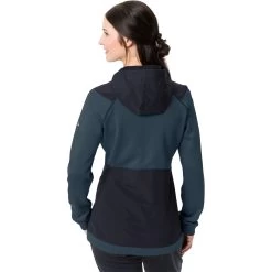 Vaude Women's Tremalzo Hooded Jacket - Dark Sea -E-Bike World Shop vaude womens tremalzo hooded jacket dark sea 7 1292560