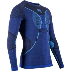 X-Bionic Merino Long Sleeve Baselayer Shirt - Dark Ocean/sky Blue